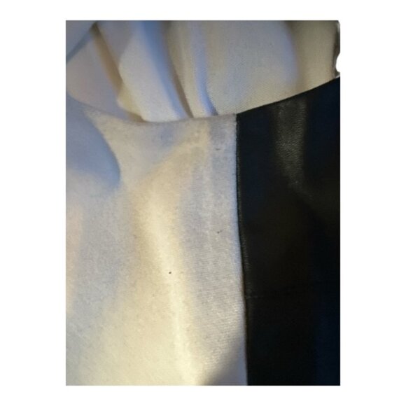 Black & White Faux Leather Mix Colorblock Top - Size 14 - Picture 6 of 11